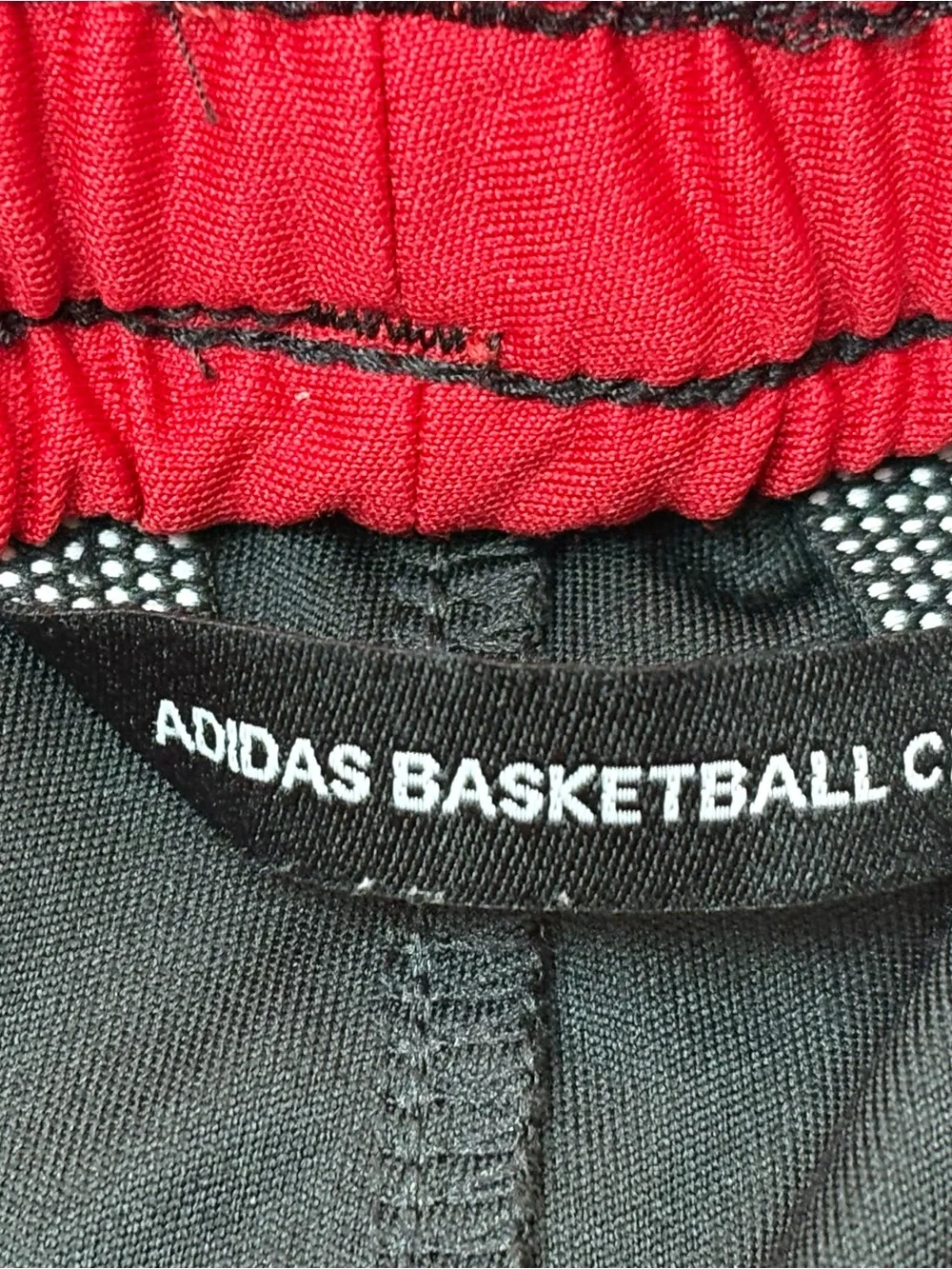 adidas Men’s Black & Red Snap-Side Athletic Shorts